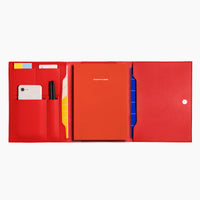 Medium Minimalist Folio V2 in Red Open Full